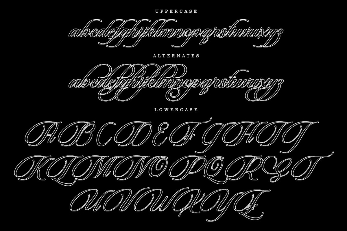 Beautiful Heliography Outline, a Script Font by Has_rizal (Photo 6 of 12)