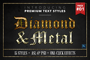 Diamond & Metal #1 - 15 Text Styles, a Layer Style Add-On by Jonas Stensgaard (Thumbnail 1 of 18)