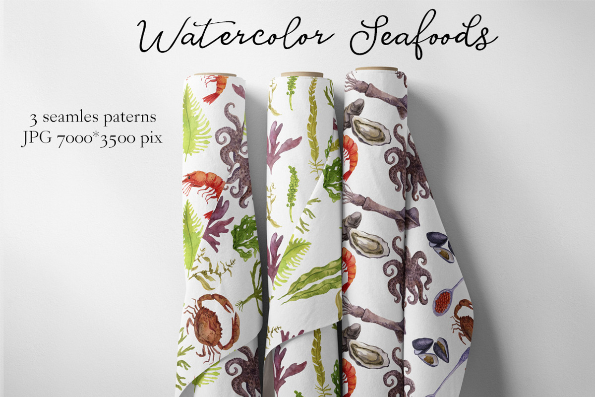 Watercolor Seafoods, a Food Illustration by cat_arch_angel (Photo 5 of 5)