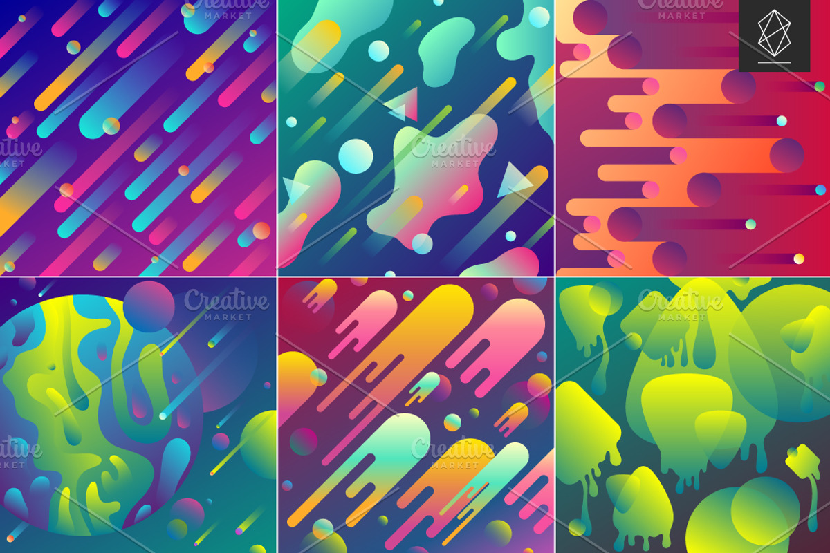 Geometric fluid gradient backgrounds, a Pattern Graphic by Yury Velikanov (Photo 4 of 5)