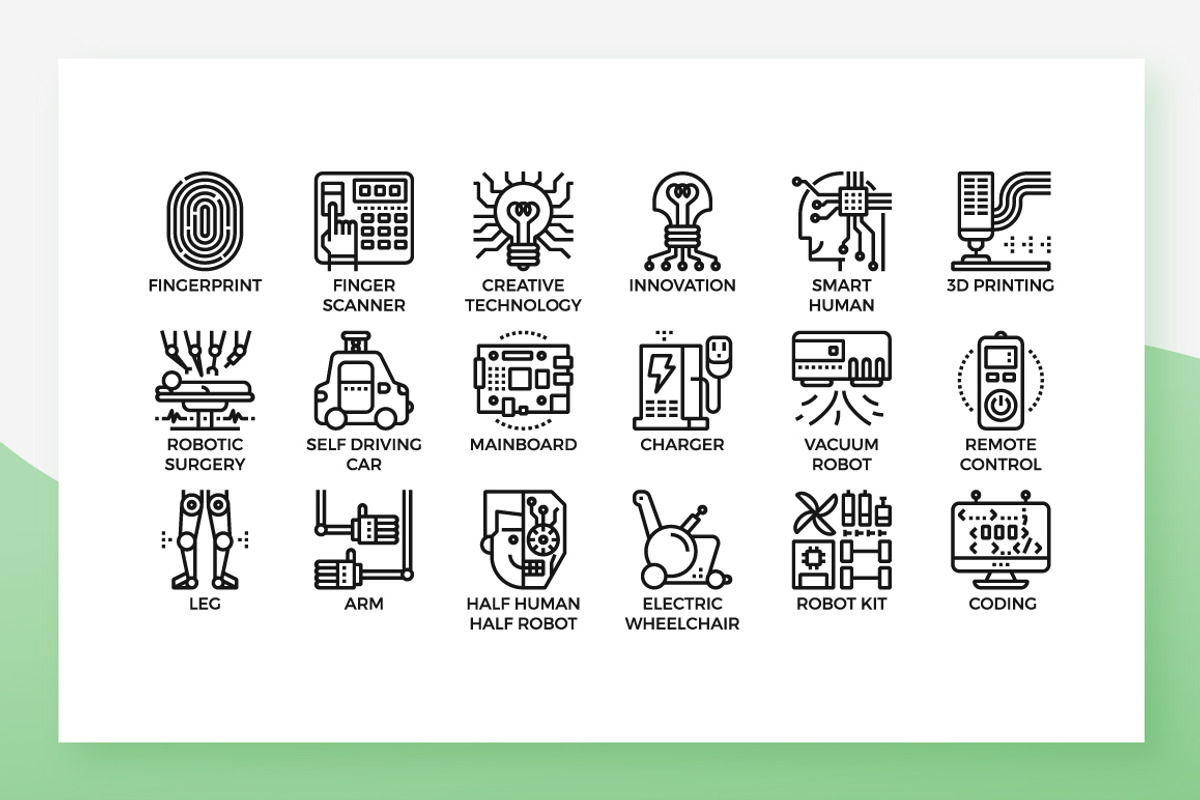 Robotics Icons, an Outline Icon by Becris (Photo 2 of 3)
