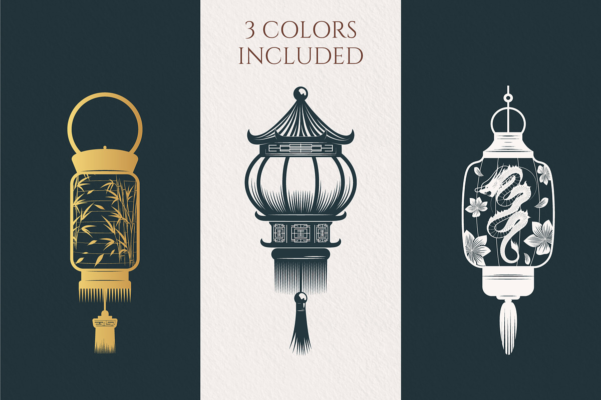 HandDrawn Chinese Lantern Collection, a Decorative Illustration by KirillsWorkshop (Photo 4 of 7)
