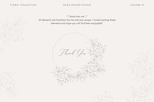 Minimal Floral Lineart Wreaths