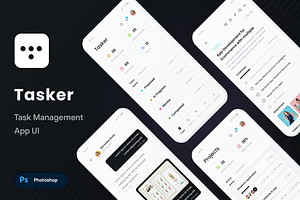 Task Management App UI Kit | Tasker, an UI Kit Template by Opus LabWorks