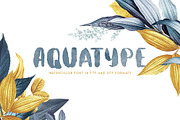 Aquatype Display Watercolor font, a Sans Serif Font by Luxfont (Thumbnail 1 of 9)