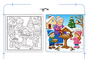 Christmas at Grandma’s Coloring, a Seasonal Illustration by Design Station (Thumbnail 4 of 7)