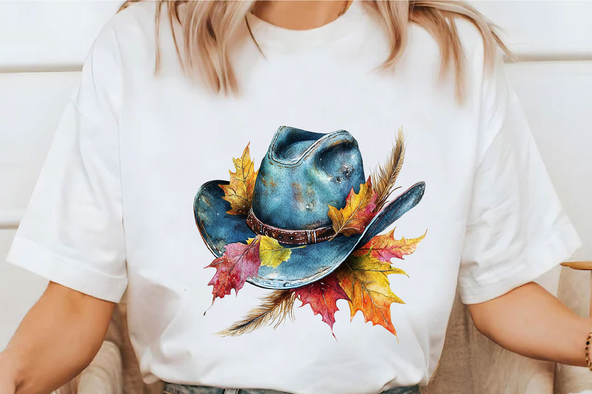 Watercolor Cowboy Autumn Clipart, a Seasonal Illustration by designcity5 (Photo 4 of 5)