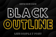 Black Outline Line Display Font, a Handwritten Font by Fourteen Letter (Thumbnail 1 of 4)