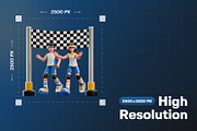Sports Athletic Spirit 3D Pack, a Characters & Person 3D Model by Haps Space (Thumbnail 2 of 4)