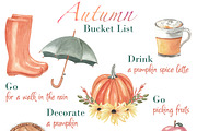 Autumn food clipart & bucket list, an Animal Illustration by Visual Animal (Thumbnail 2 of 8)