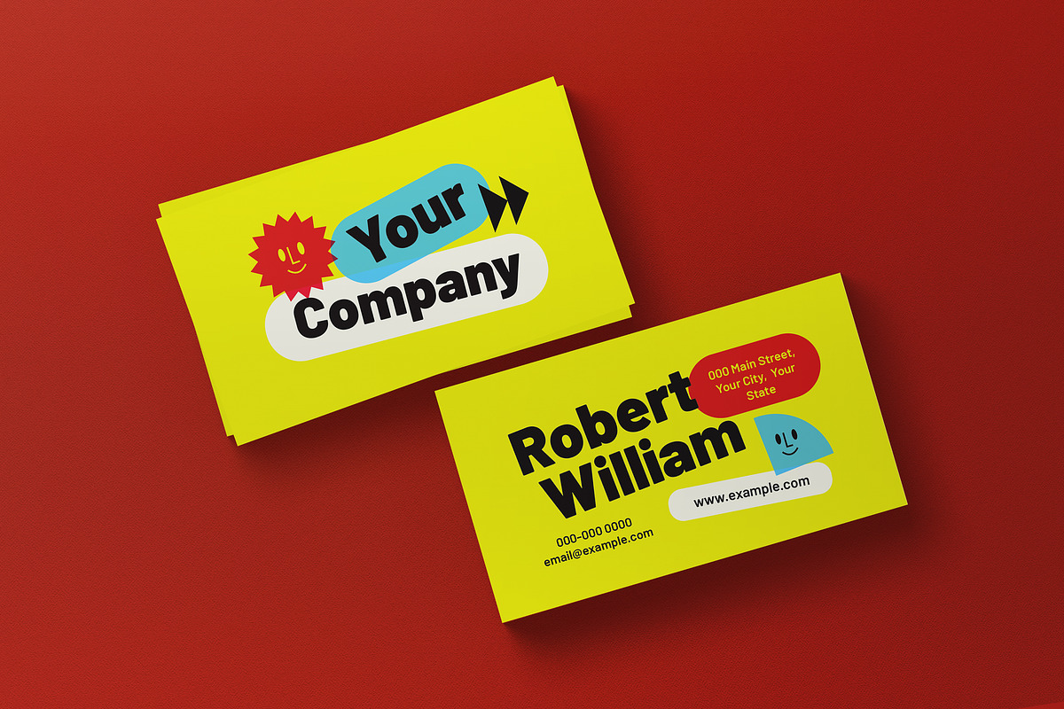 Yellow Geometric Business Card, a Business Card Template by graphicook (Photo 3 of 3)