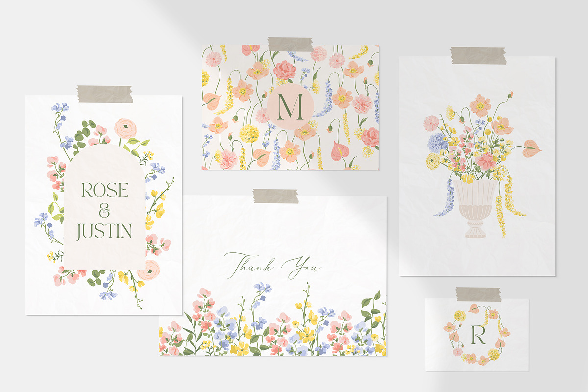 Bloom Vector Illustration & Patterns, a Decorative Illustration by Inna Moreva (Photo 2 of 14)