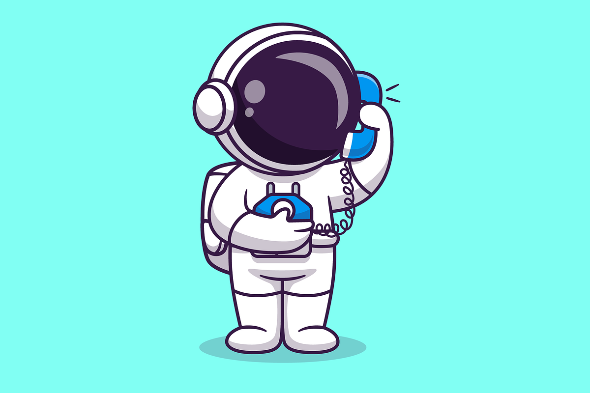 Cute Astronaut Calling With Phone, a Technology Illustration by Catalyst Labs (Photo 1 of 3)