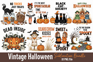 Vintage Halloween Sublimation Bundle, an Illustration by Dream Creation
