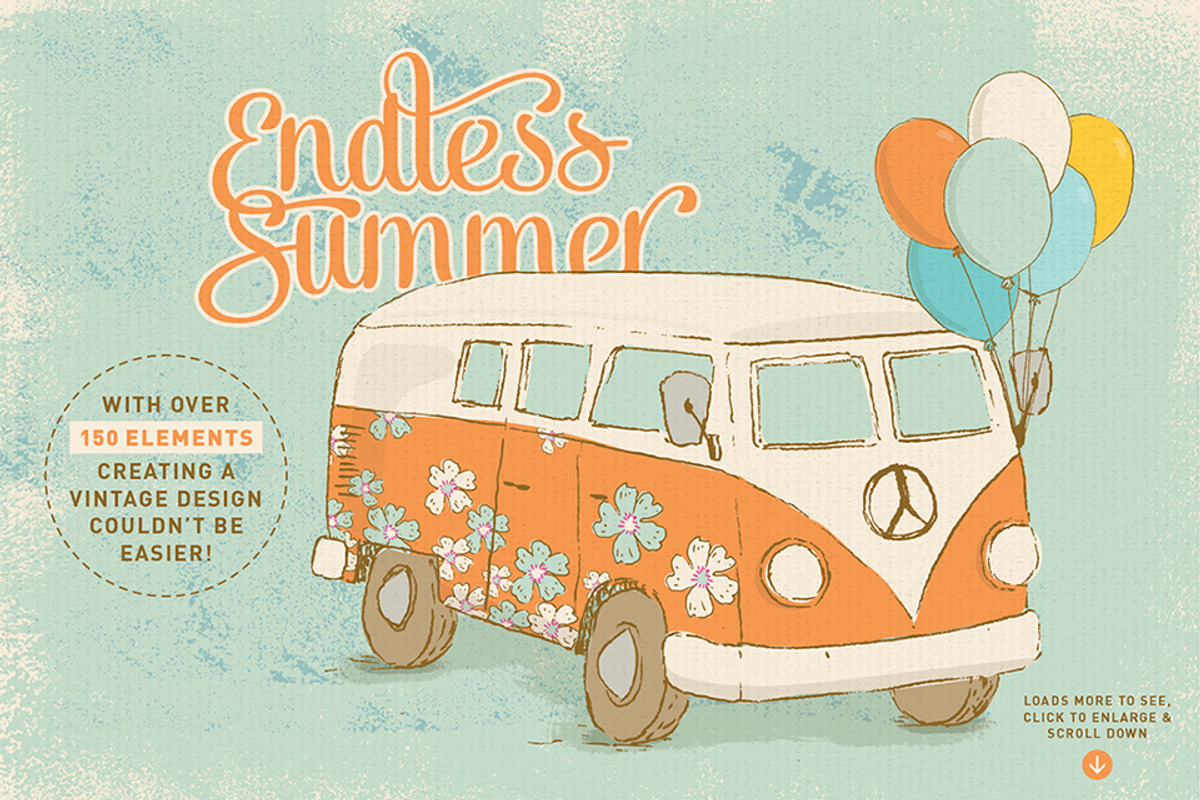 Free Spirit Vintage Summer Kit, an Illustration by Lisa Glanz (Photo 2 of 10)