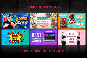 Youtube Thumbnail Templates Set 2, a Social Media Template by PremadePixels.com