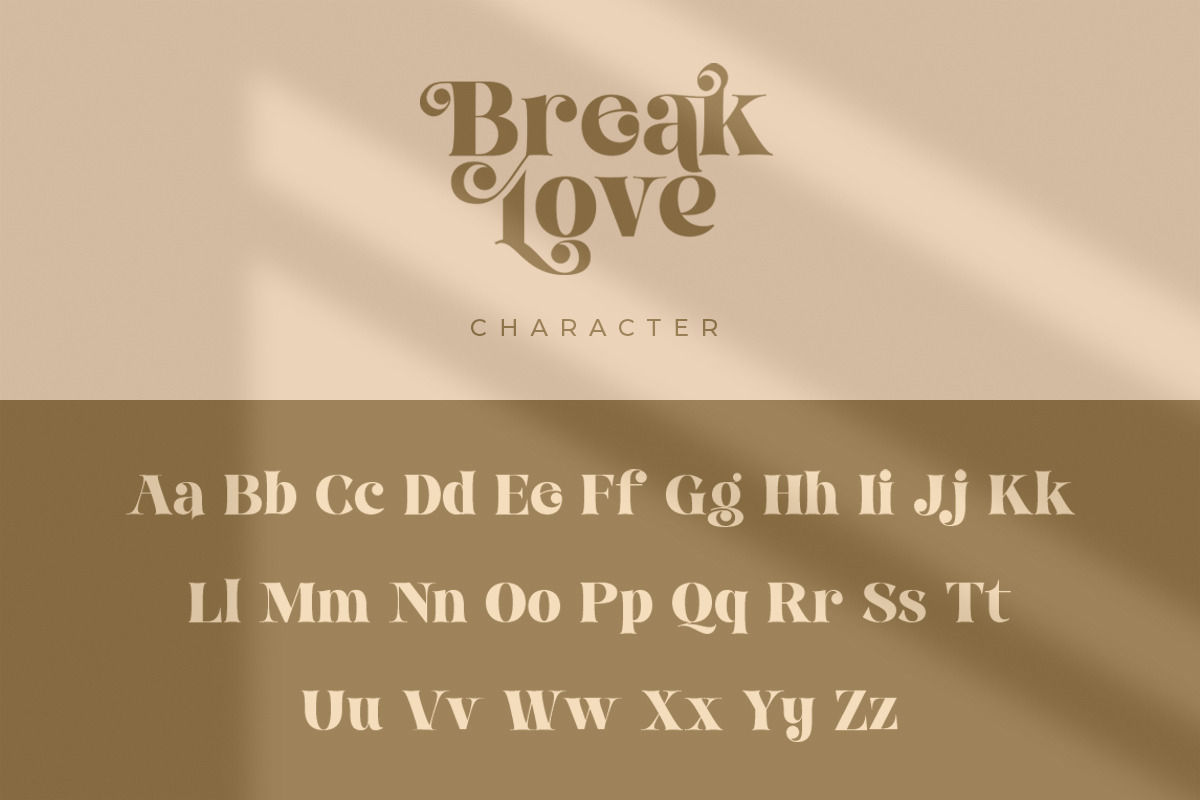 Break Love | Classy Retro Font, a Sans Serif Font by Pentagonistudio (Photo 8 of 10)