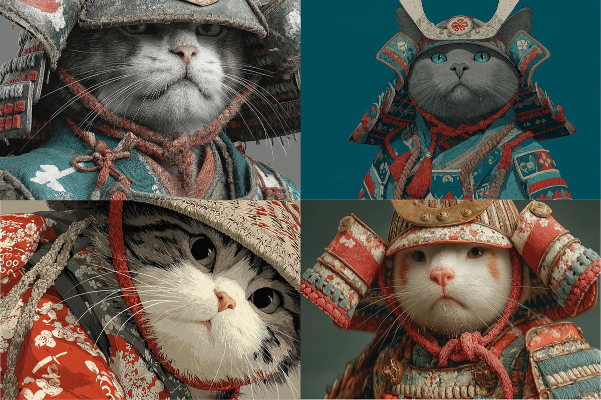 40 Samurai Cat Illustrations, an Animal Illustration by HipFonts (Photo 2 of 11)