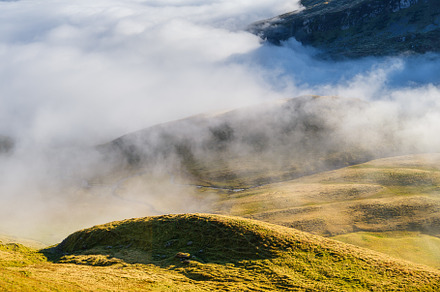 Mountains and clouds in the valley., a Nature Photo by Landscape and travel