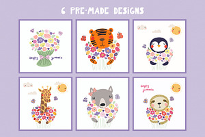 Pretty Flowers Cute Animals Graphics