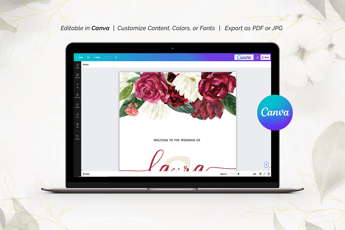 Welcome Sign Template Canva, an Invitation Template by ShineOnWedding (Photo 7 of 10)