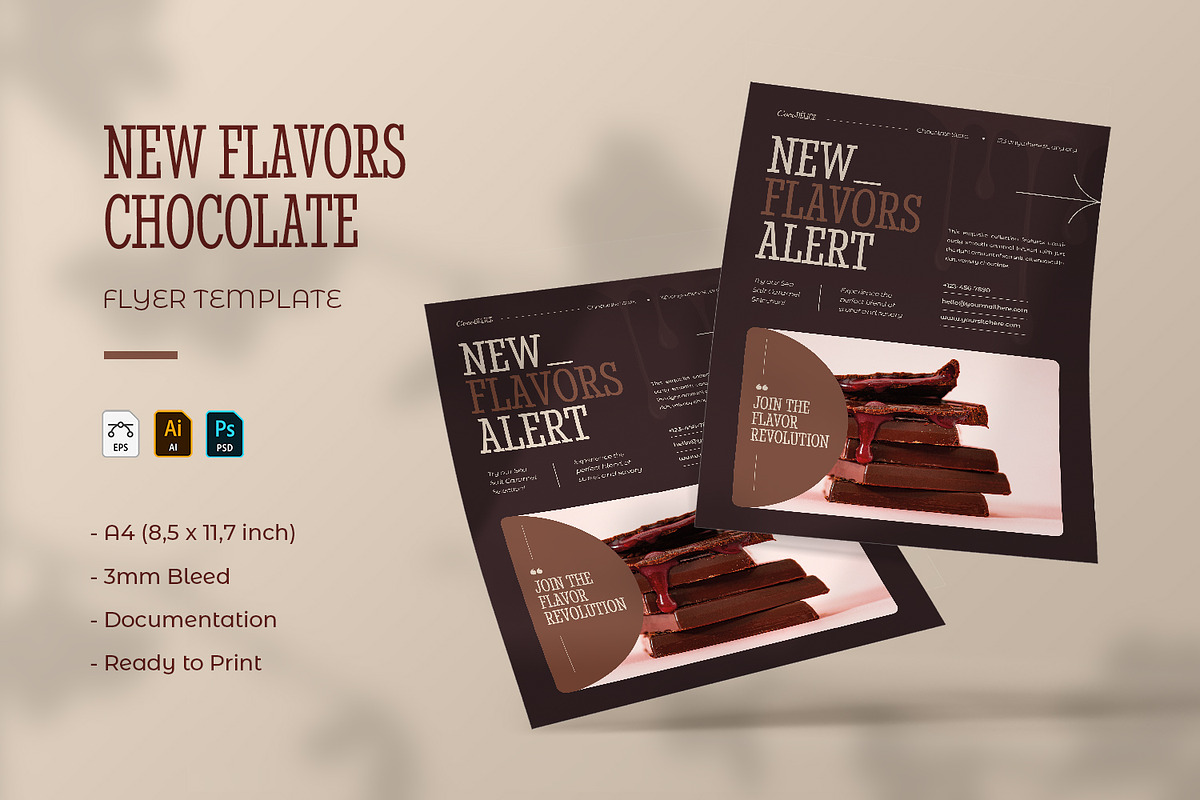 New Flavors Chocolate - Flyer, a Flyer Template by VUNIRA (Photo 1 of 3)
