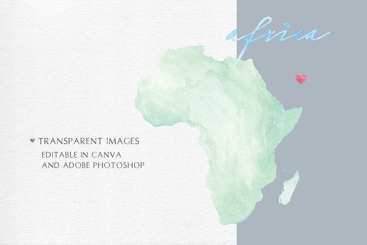 Watercolor Map of Africa, a Graphic by Beloved Paper (Photo 5 of 6)