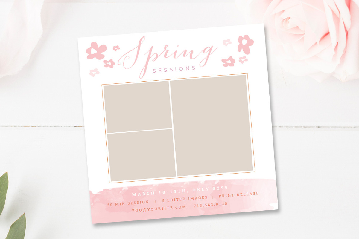 Spring Mini Session Template, a Flyer Template by By Stephanie Design