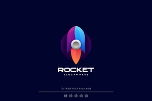 Rocket Gradient Colorful Logo