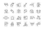 Firefighter Outline Icons Set, an Outline Icon by Tettygreen (Thumbnail 2 of 2)