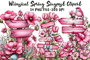 Whimsical Spring Signpost Clipart, an Illustration by Libby Wishes (Thumbnail 1 of 5)