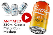330ml Classic Can Mockup | ANIMATED, a Packaging Mockup by AY Mock-Ups (Thumbnail 1 of 10)