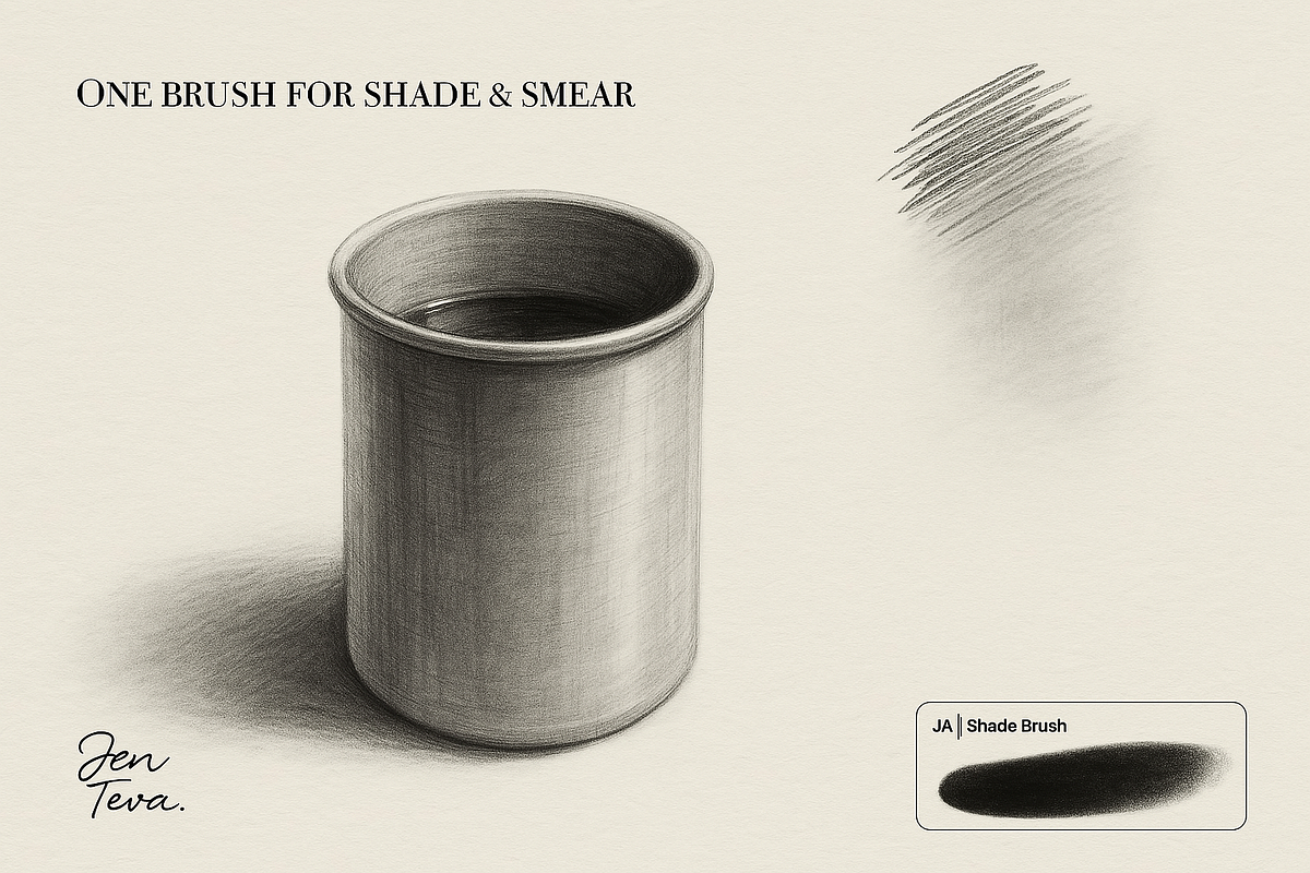 Graphite Pencils for Procreate, a Brush Add-On by PaperMoon (Photo 6 of 7)
