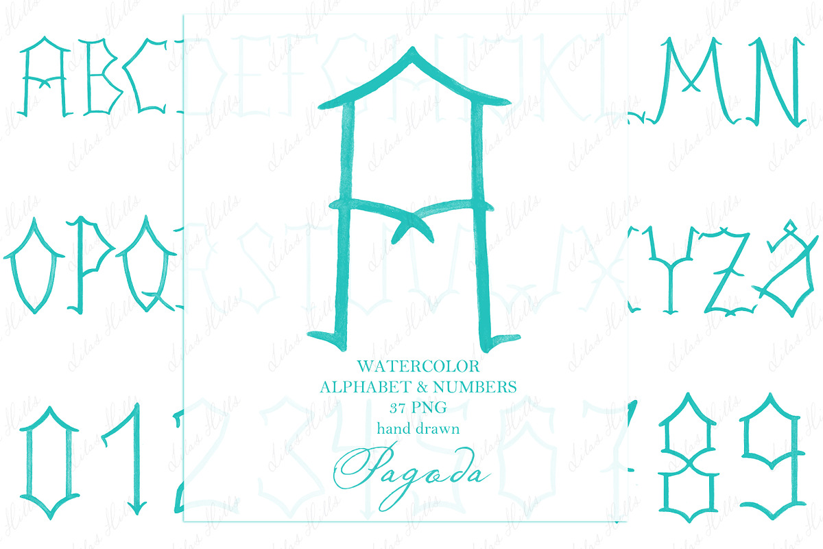 Watercolor Alphabet Pagoda Mahjong, a Graphic by LABFcreations (Photo 3 of 3)