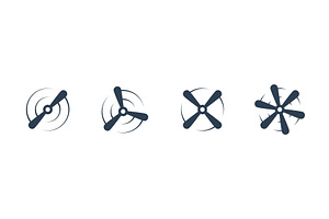 Airplane propellers silhouette with, a Transportation Illustration by GraphiShop