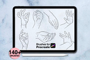 140+ hands anatomy procreate brushes, a Brush Add-On by Arts For Peace (Thumbnail 4 of 9)