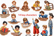 Little Students - Watercolor Clipart, an Education Illustration by Mashamashastu (Thumbnail 3 of 15)