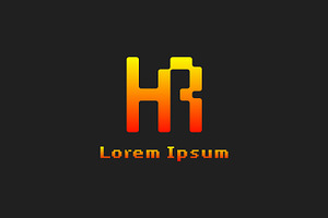 Letters HR Pixel Monogram Logo