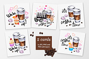 Watercolor coffee set illustration., a Food Illustration by Lina's store (Thumbnail 2 of 5)