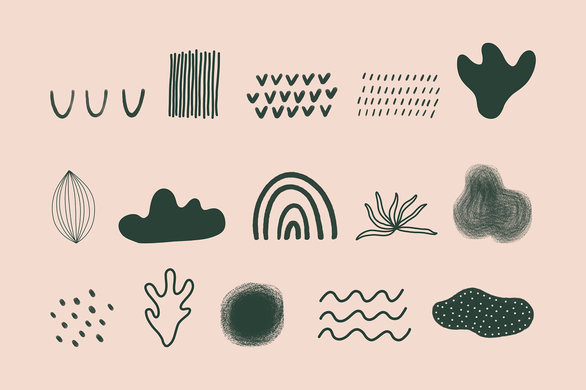 Abstract Shapes Procreate Stamps, a Brush Add-On by Little Nordic Atelier