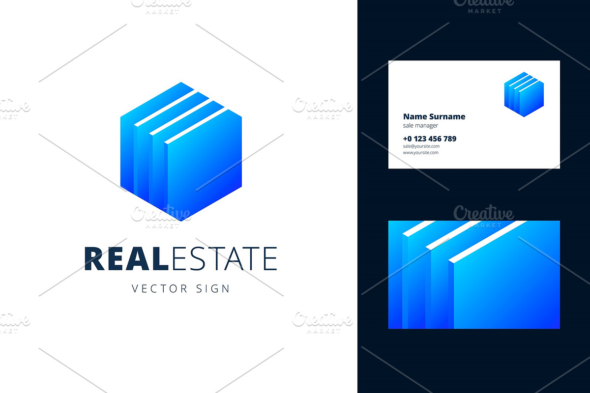 Real estate logo and business card, a Branding & Logo Template by zaniman