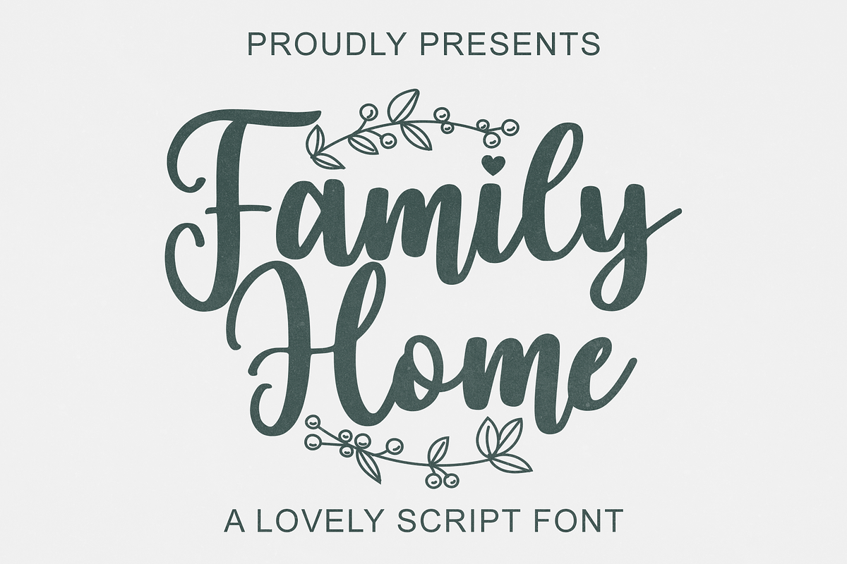 Family Home, a Script Font by BearyType Studio (Photo 1 of 6)