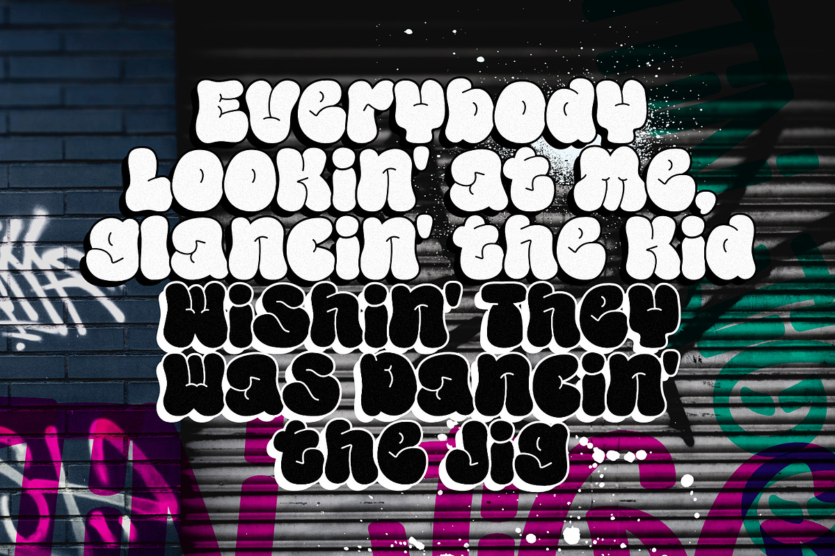 WhoopieSunday - Bubble Graffiti Font, a Symbol Font by ikiiko (Photo 4 of 7)