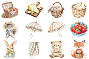 Woodland Picnic Clipart, an Illustration by CitraGraphics (Thumbnail 2 of 5)
