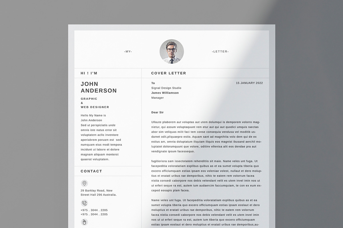 Clean Resume Template, a Resume Template by Designsoul14 (Photo 4 of 6)