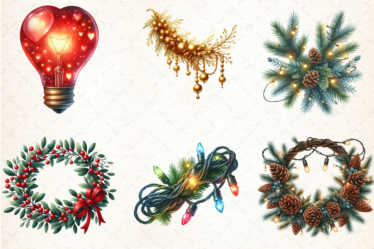 Christmas Lights and Garlands, an Illustration by DreamCafeArt (Photo 3 of 8)