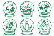 Christmas Snow Globes Hand Drawn Pac, an Illustration by Daily.Designs (Thumbnail 3 of 7)