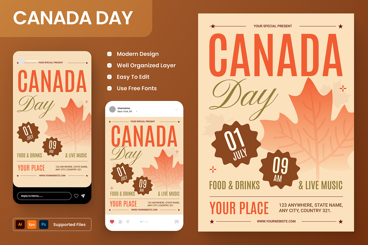 Celebrate Canada Day Flyer Set, a Flyer Template by Annora Studio (Photo 1 of 6)