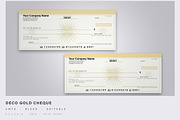 Gold Business Check Template, a Stationery Template by DesignerCandies (Thumbnail 1 of 2)