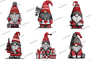 Christmas Gnome Embroidery Design, an Illustration by DreamArtGraphic (Thumbnail 2 of 4)